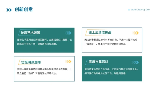 蓝绿色卡通插画风格世界清洁地球日PPT模板