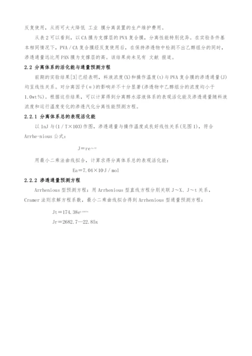PVA复合膜的渗透汽化性能研究(Ⅱ).docx