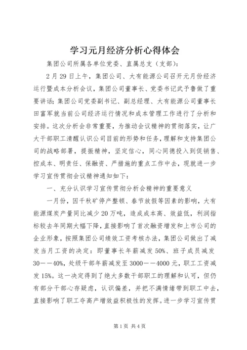 学习元月经济分析心得体会.docx