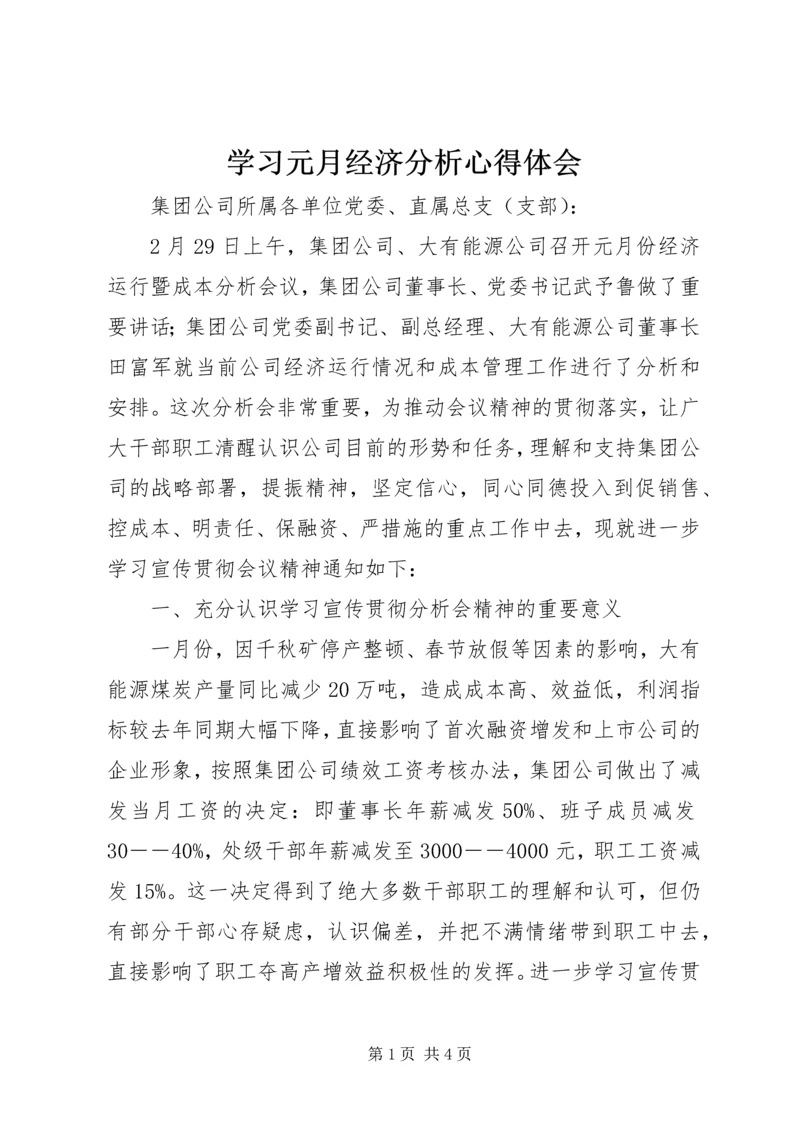 学习元月经济分析心得体会.docx