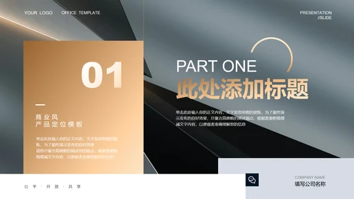 灰色商务风品牌介绍PPT演示模板