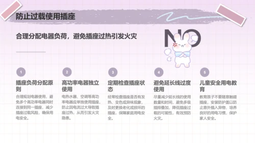 兔崽子紫色卡通风用电安全通用模版