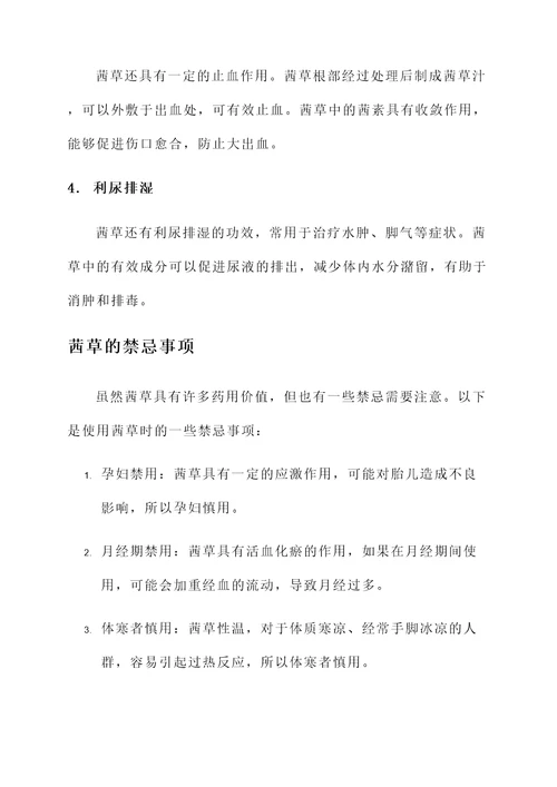 茜草的功效与作用和禁忌