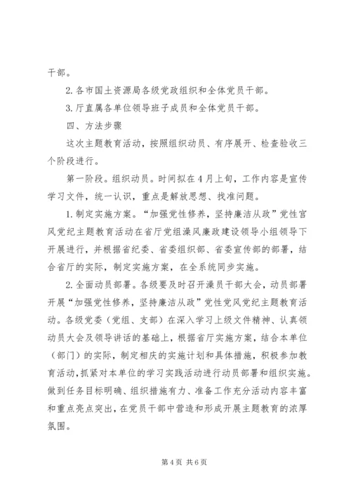 开展“加强党性修养,坚持廉洁从政”主题教育活动的实施意见.docx