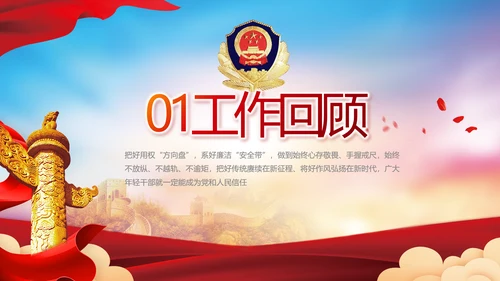 公安警察年终工作总结汇报动态PPT