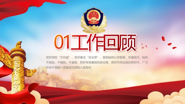 公安警察年终工作总结汇报动态PPT