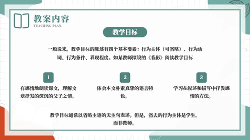 合格的老师教案基本格式通用PPT模板