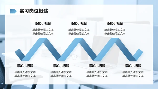 蓝灰色商务风实习报告工作总结PPT模板