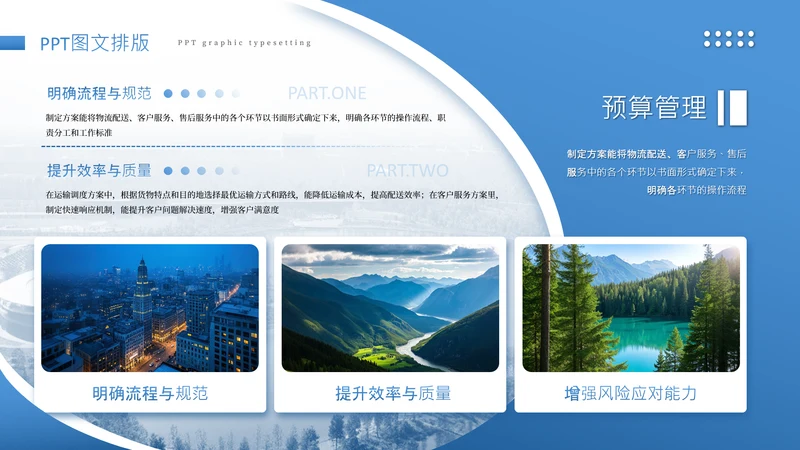 蓝色系商务风风景图片排版图文页