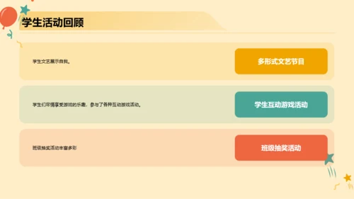 黄色插画小学新年联欢会PPT模板
