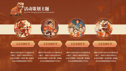 红色中国风新年活动策划PPT模板