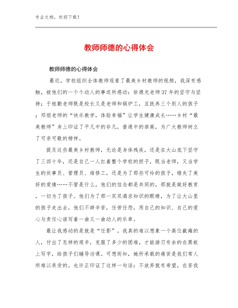 2024教师师德的心得体会范文16篇.docx
