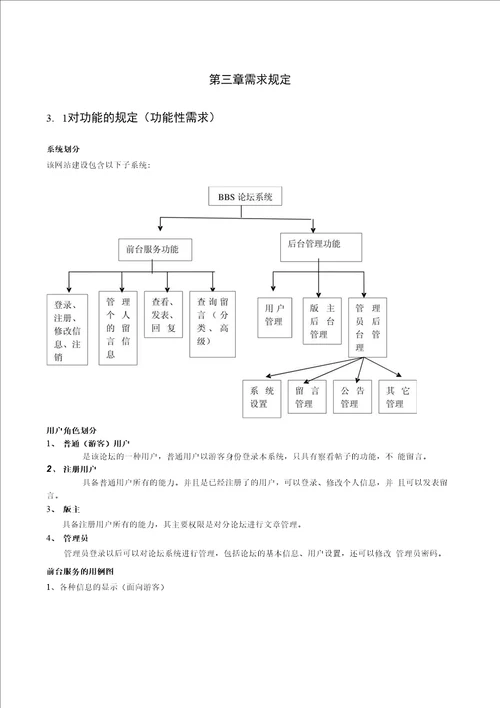 需求分析说明书bbs