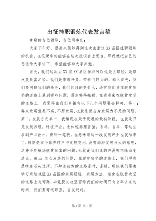 出征挂职锻炼代表发言稿.docx