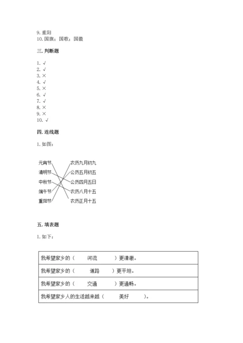 部编版二年级上册道德与法治期末测试卷及完整答案【历年真题】.docx