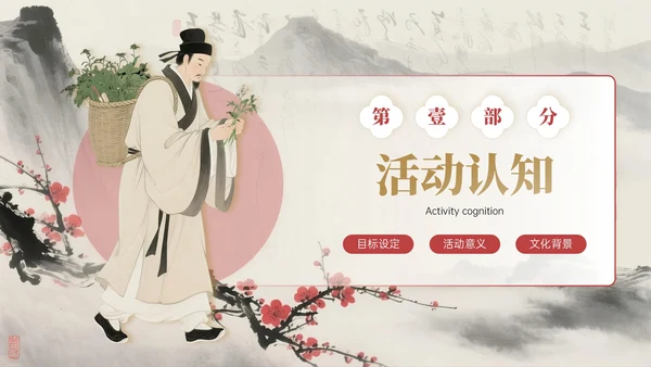 棕红色中国风关于中医体验研学活动PPT模板