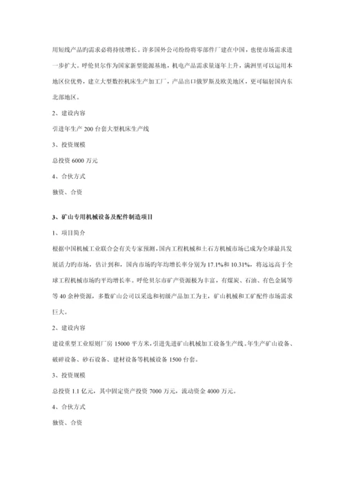 满洲里市招商局专项项目专题策划专题方案.docx