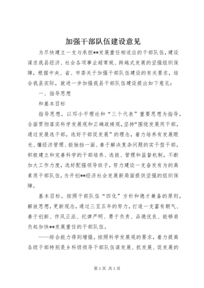 加强干部队伍建设意见.docx