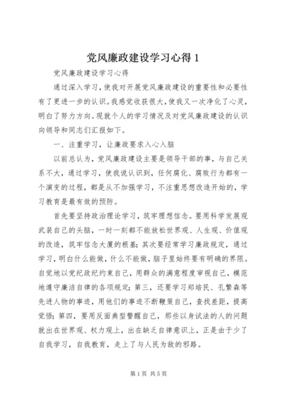 党风廉政建设学习心得1.docx