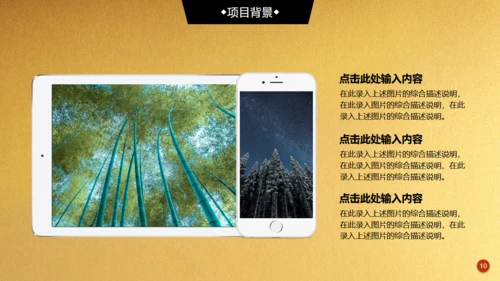 金色背景创业融资商业计划书通用PPT模板