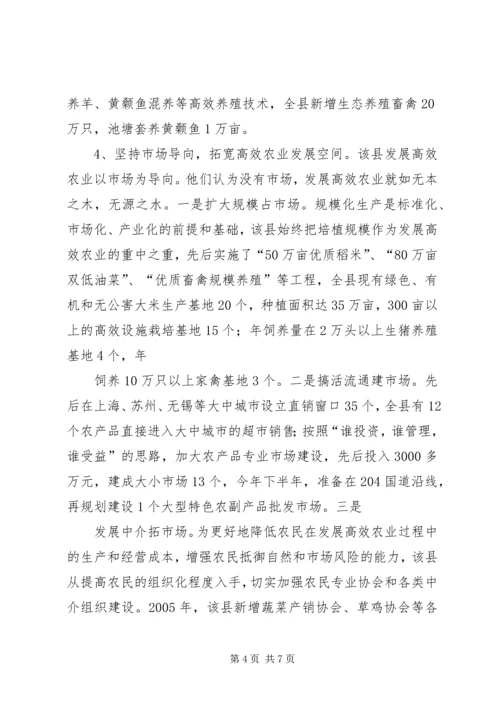 关于XX县区发展高效农业的调查与思考 (3).docx