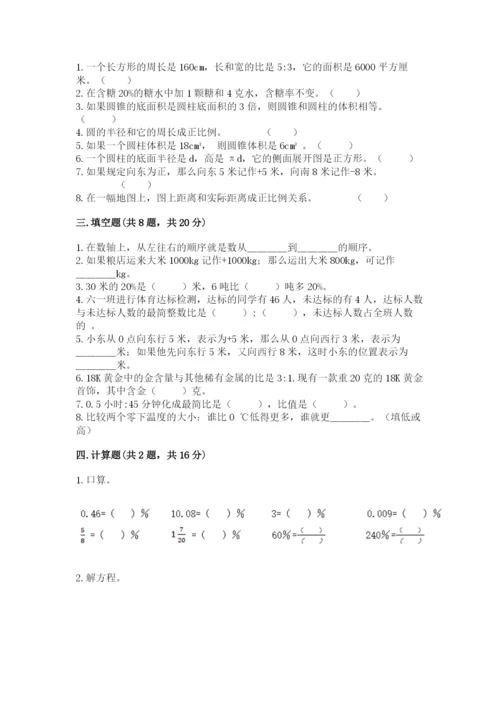 北京版小学六年级下册数学期末综合素养测试卷（精练）.docx