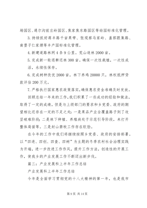 产业办上半年工作总结.docx