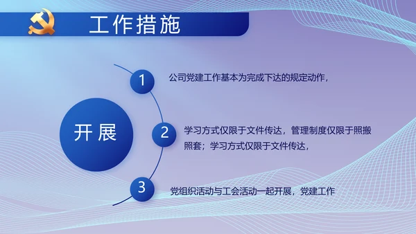 蓝色大气党建党支部年终工作总结PPT