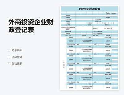 外商投资企业财政登记表