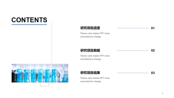 蓝色简约扁平医药研究报告PPT主题