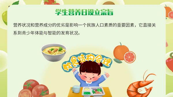 全国学生营养日健康饮食通用PPT模板