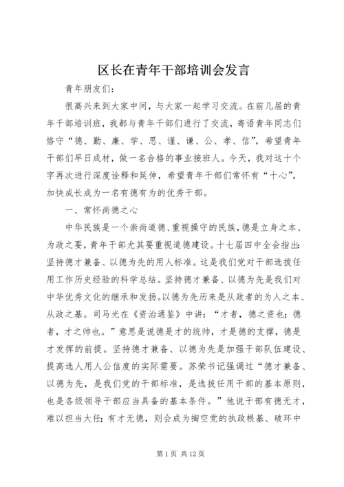 区长在青年干部培训会发言.docx