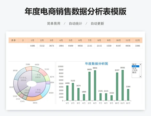 年度电商销售数据分析表模版