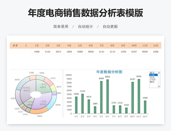 年度电商销售数据分析表模版