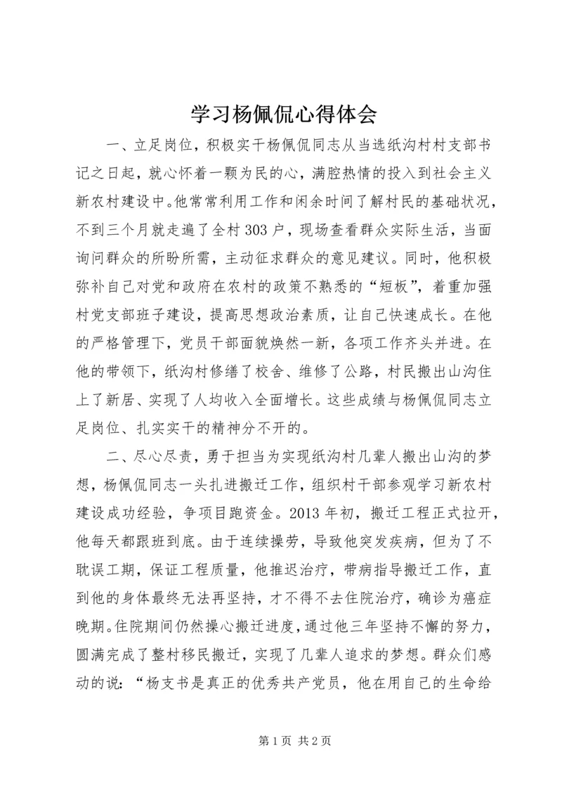 学习杨佩侃心得体会.docx