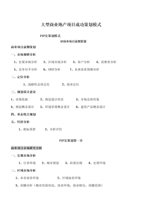 大型商业地产项目顶成功策划模式完整版