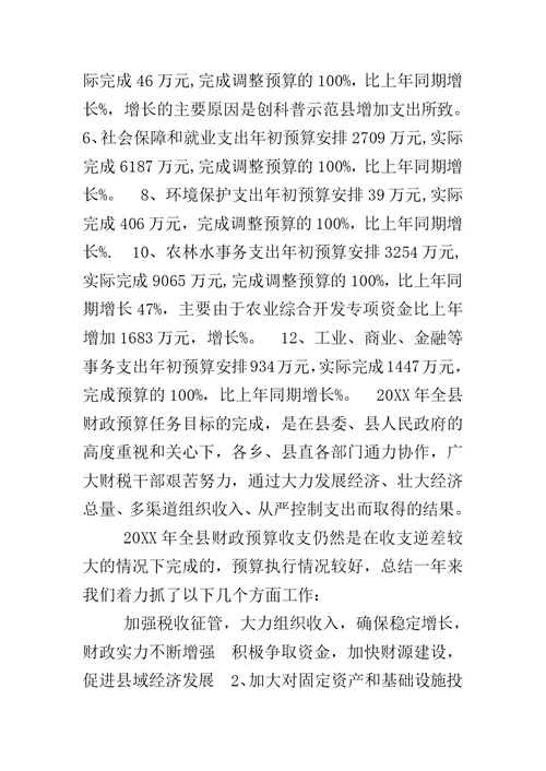 20XX年财政工作报告