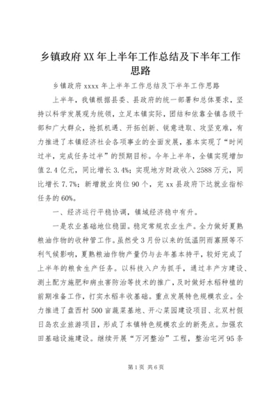 乡镇政府某年上半年工作总结及下半年工作思路.docx