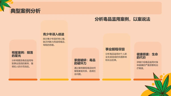 橙色插画风禁毒教育第一课PPT模板