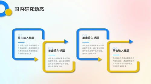 蓝色黄色弥散3D风立体论文开题报告ppt模板