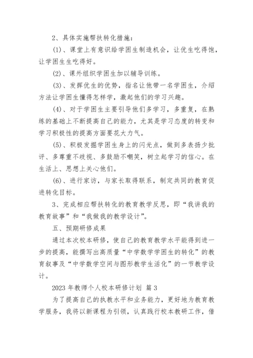 2023年教师个人校本研修计划.docx