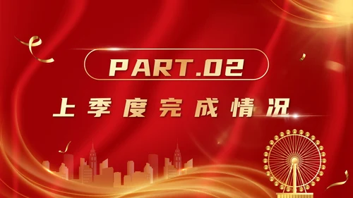 红金奢华房地产季度工作总结汇报PPT模板