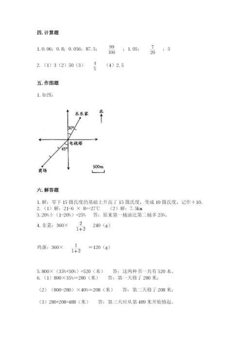 建平县六年级下册数学期末测试卷（全优）.docx