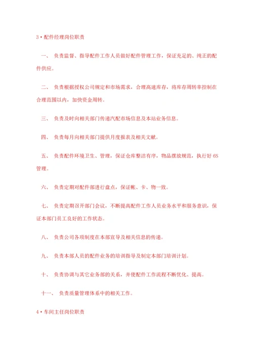 汽车四S店岗位职责.docx