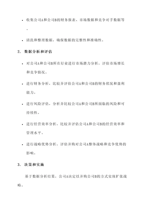 企业策划并购数据分析方案