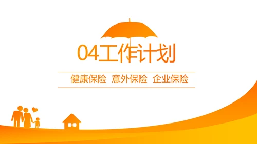 橙色大气平安保险公司工作总结计划动态PPT