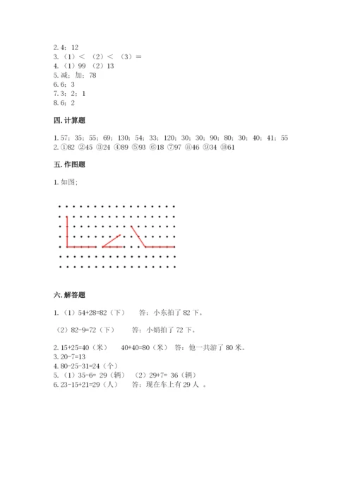 2022人教版二年级上册数学期中测试卷附答案（满分必刷）.docx