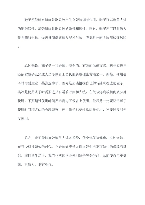 磁子功效与作用
