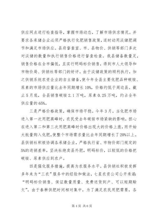 供销社关于实施化肥淡季储备制度工作总结.docx