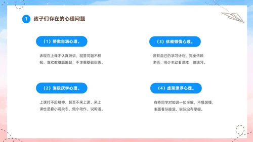 蓝色水彩插画高中高三开学家长会PPT